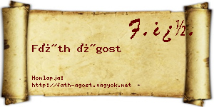 Fáth Ágost névjegykártya
